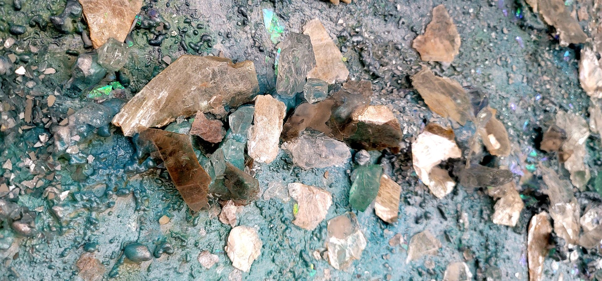 closeup of the crystal materials