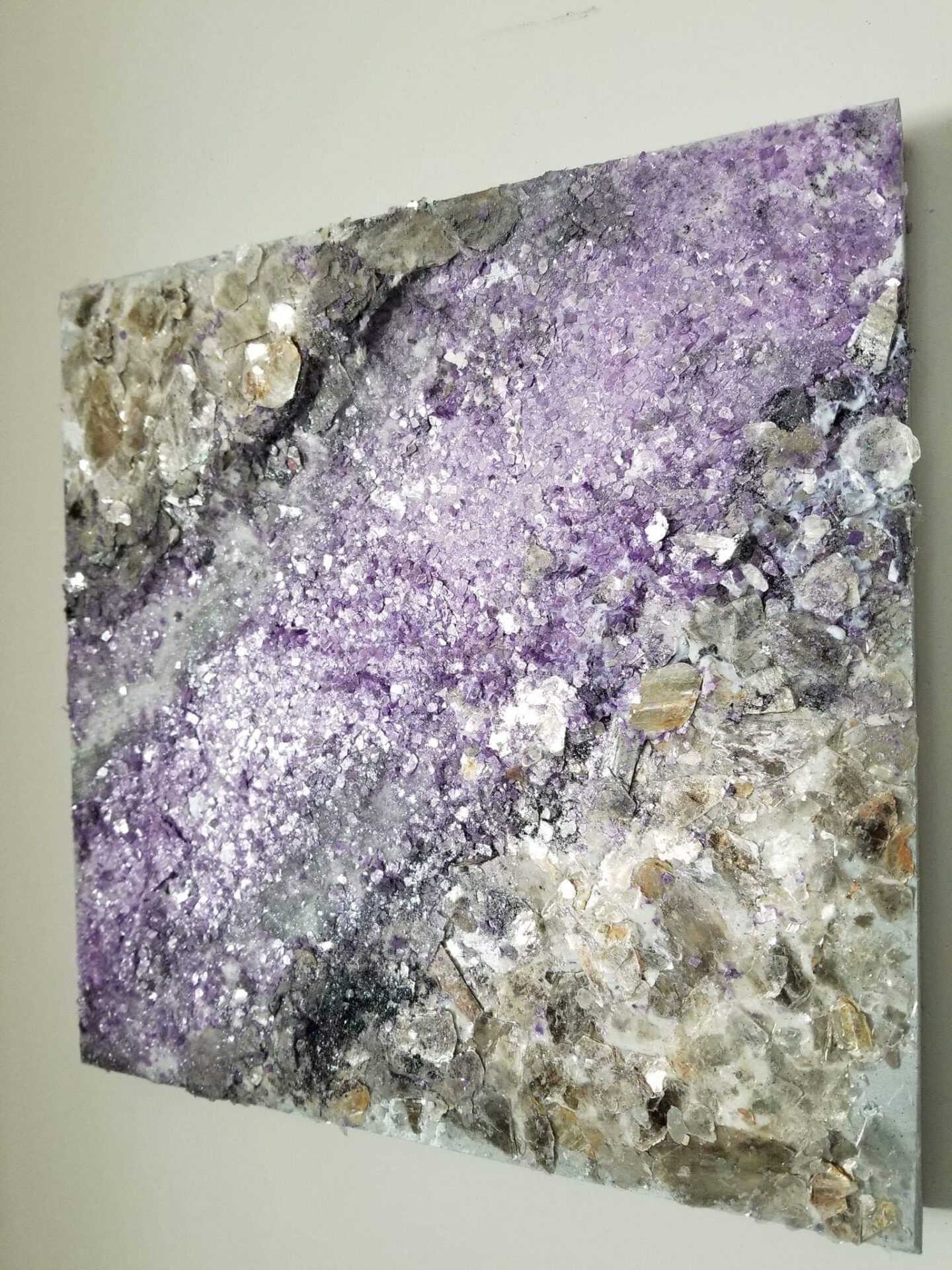 crystal artwork on a canvas