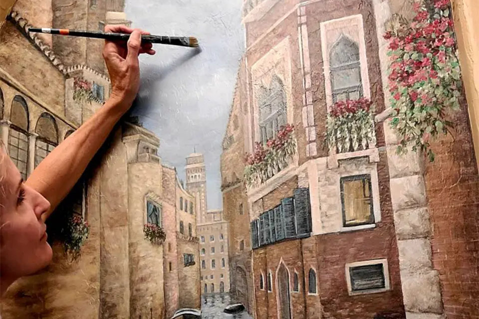 Beautiful Painting Of Big Buildings