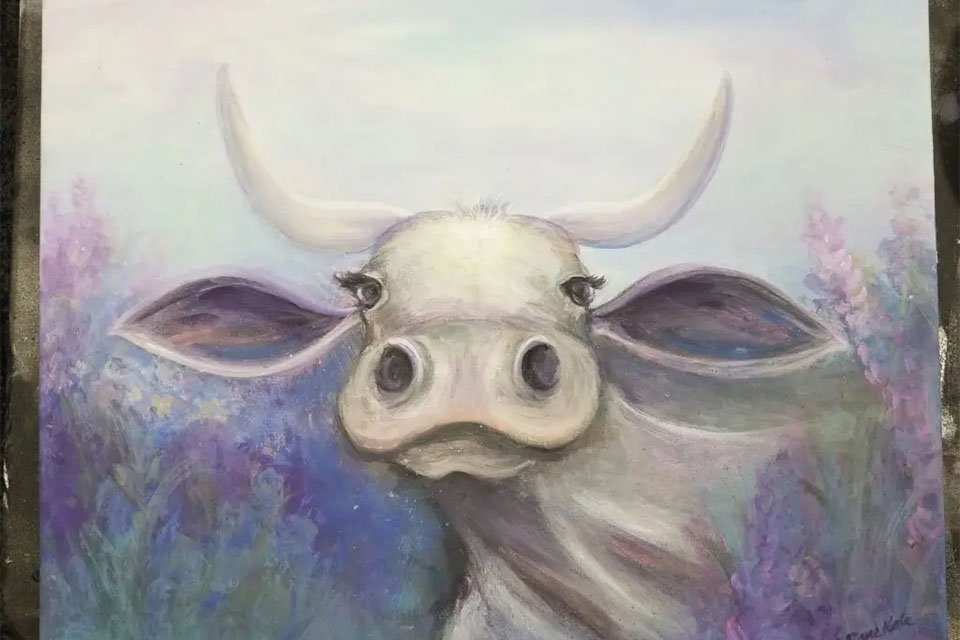 Cow Art Cow Painting Farm Animal Art