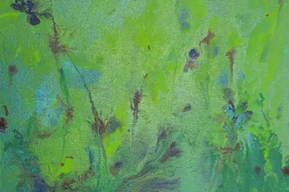 Green Abstract Oil Painting Design