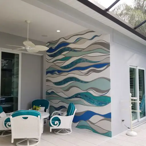 Wallpaper 3D Mural Lines Geometric Blue Texture Decor
